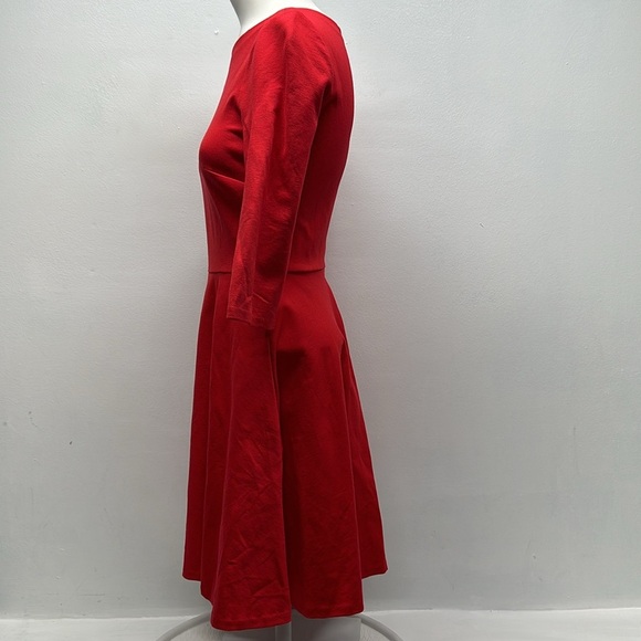 Kate Spade Dress Midi Fit And Flare Jersey Stretch Ponte Knit Bright Red Size XS - Picture 5 of 9
